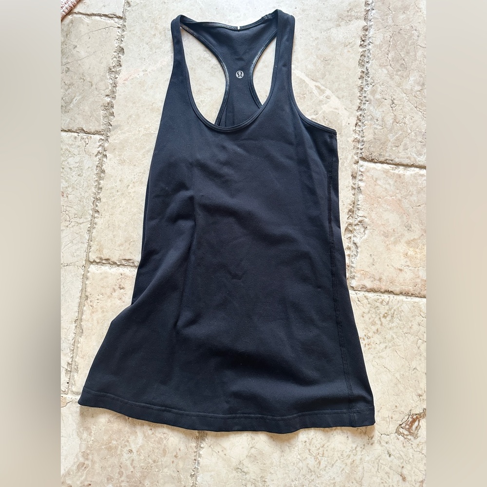 Black Lululemon racer back tank size 6